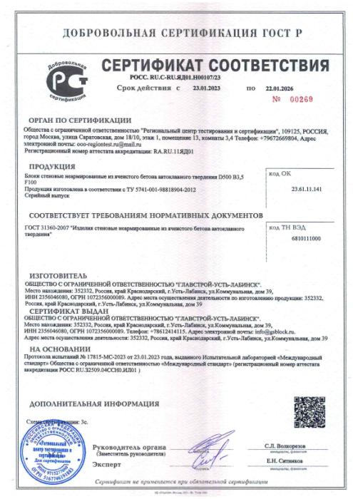 Сертификат соответствия ГОСТ Р